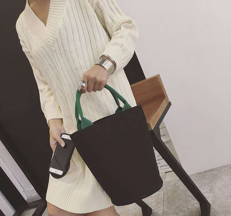 Tote Bag with Pocket Casual Bucket, custom tote bag with logo imprint 15