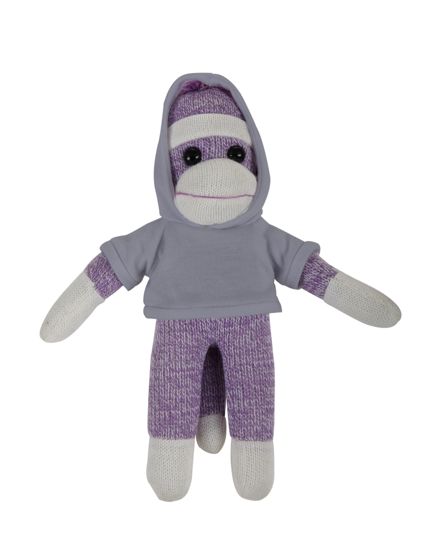 soft plush Purple Sock Monkey with hoodie 10
