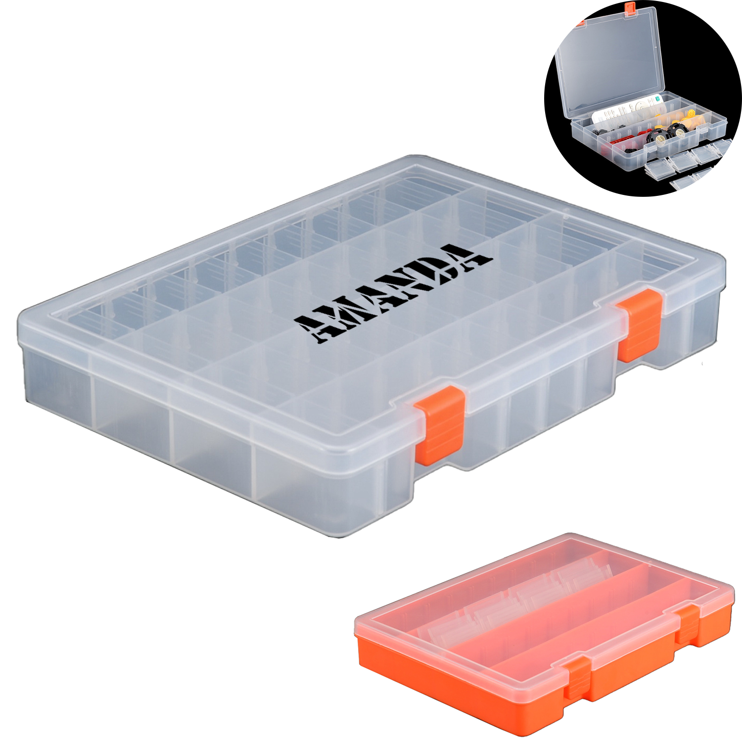 Transparent Plastic Storage Organizer w/ Removable Dividers 2