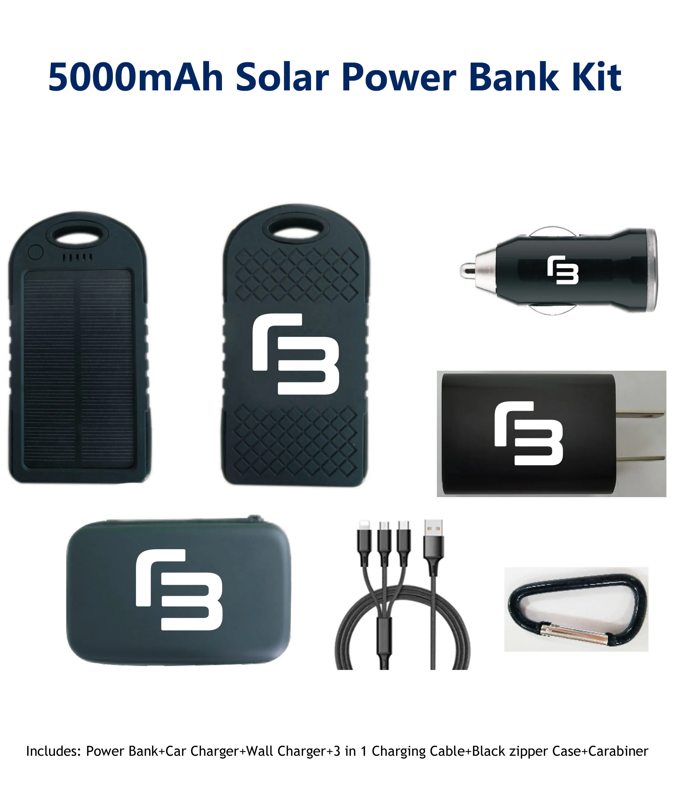 Multifunction Traveler Zippered Case with Power Bank & Cable 1