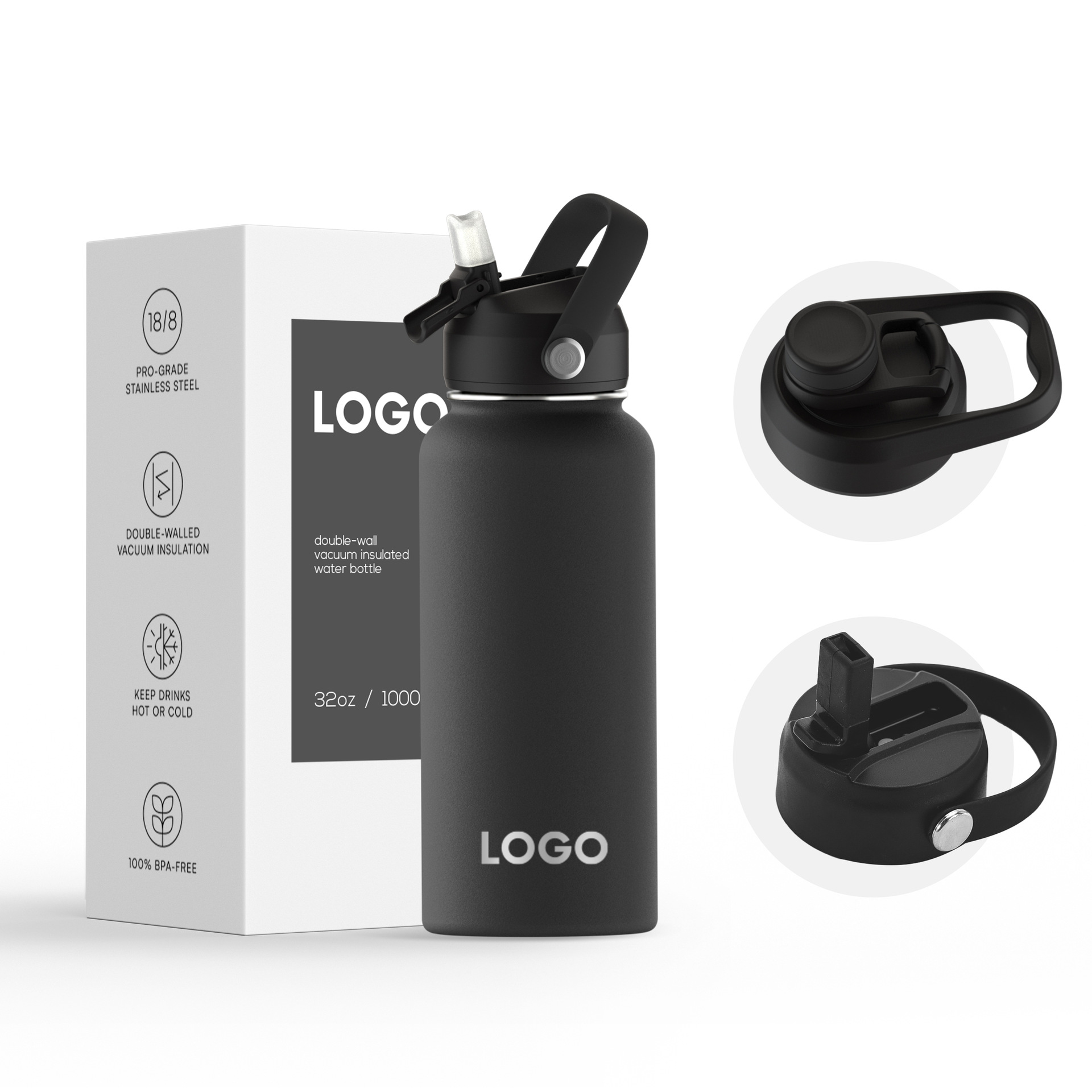 22oz/25oz/32oz Stainless Steel Vacuum Insulated Bottle, custom water bottle with logo imprint 2