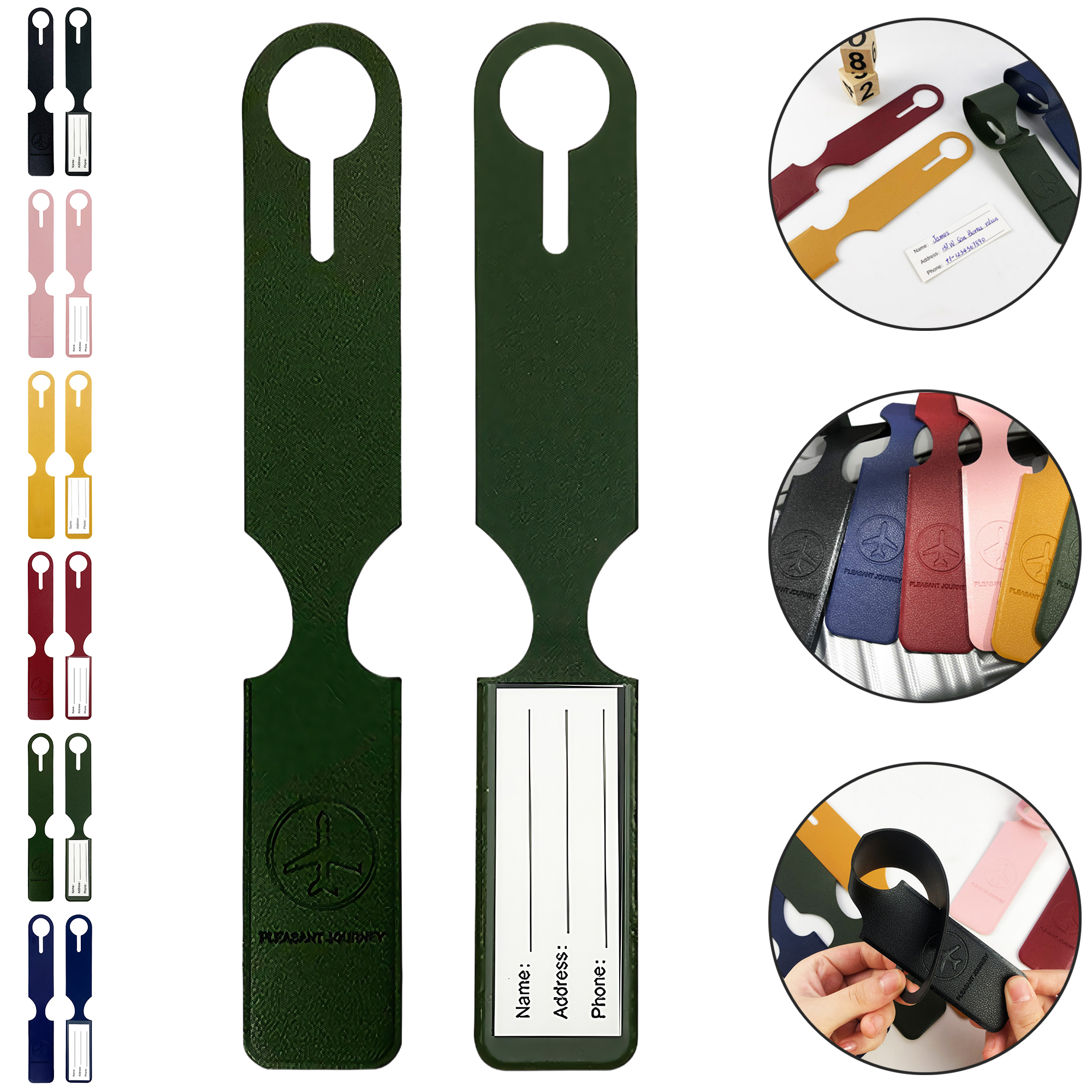 PU Leather Strip Hanging Luggage Tag 6