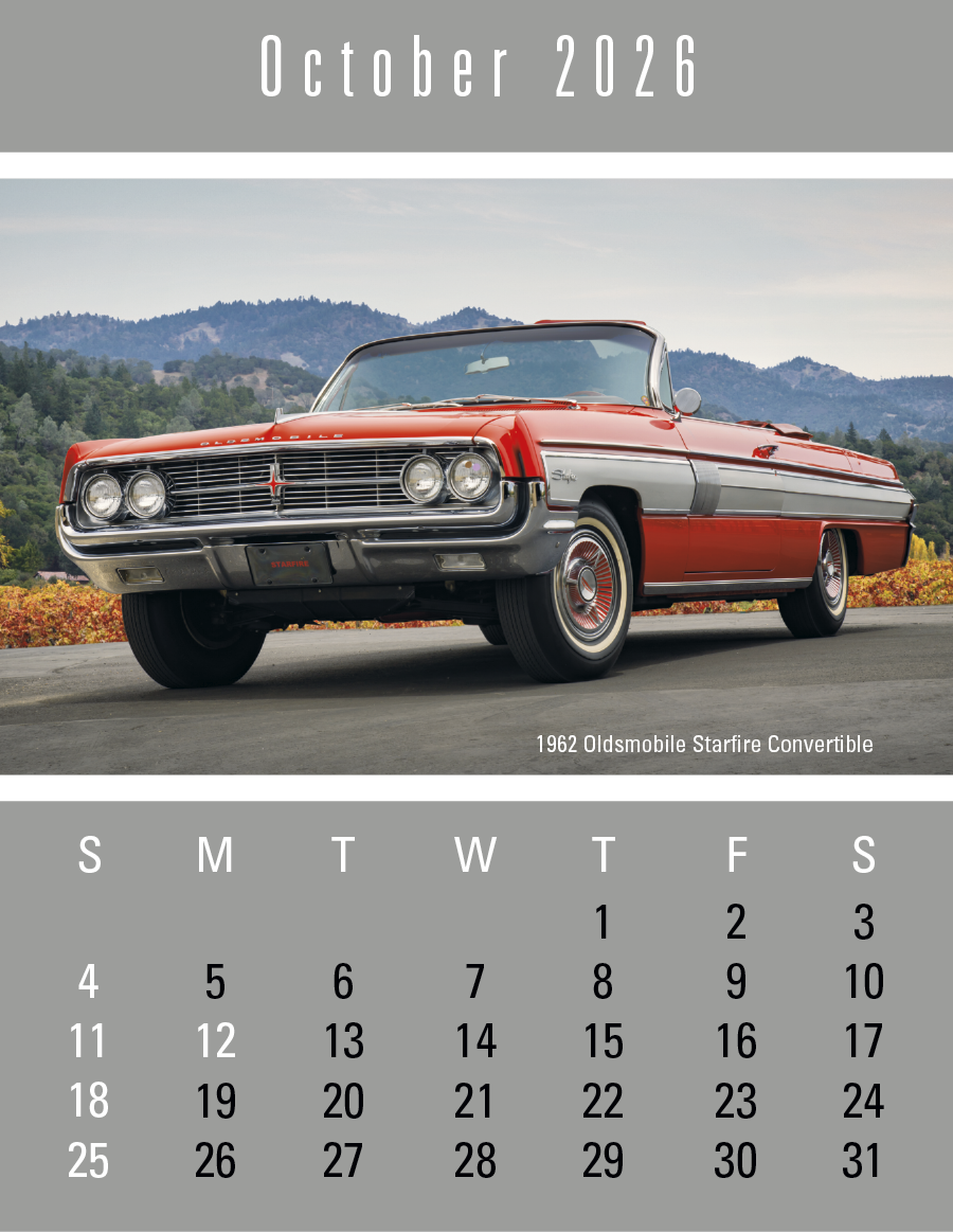 4C Press-N-Stick Header Cruisin’ Cars Calendar 13-Month