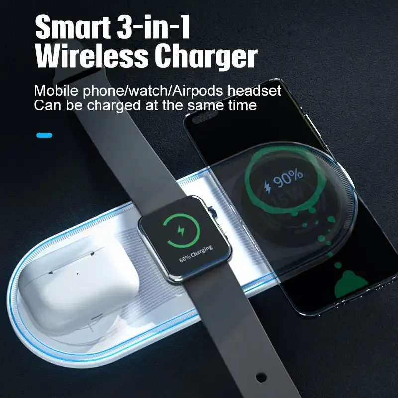 3 in 1 15Watt Wireless Charging Pad 2