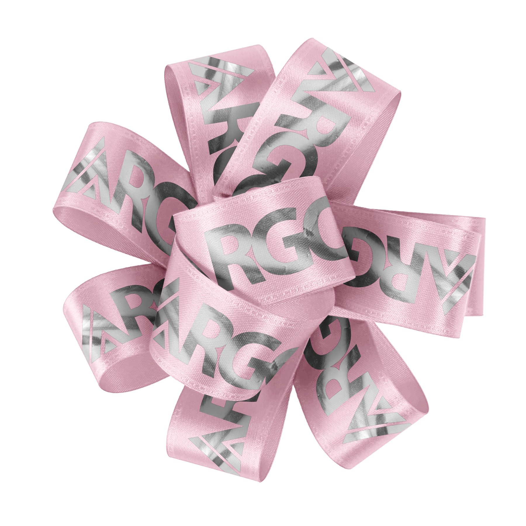 1" Badge Satin Bow - Foil Print 2