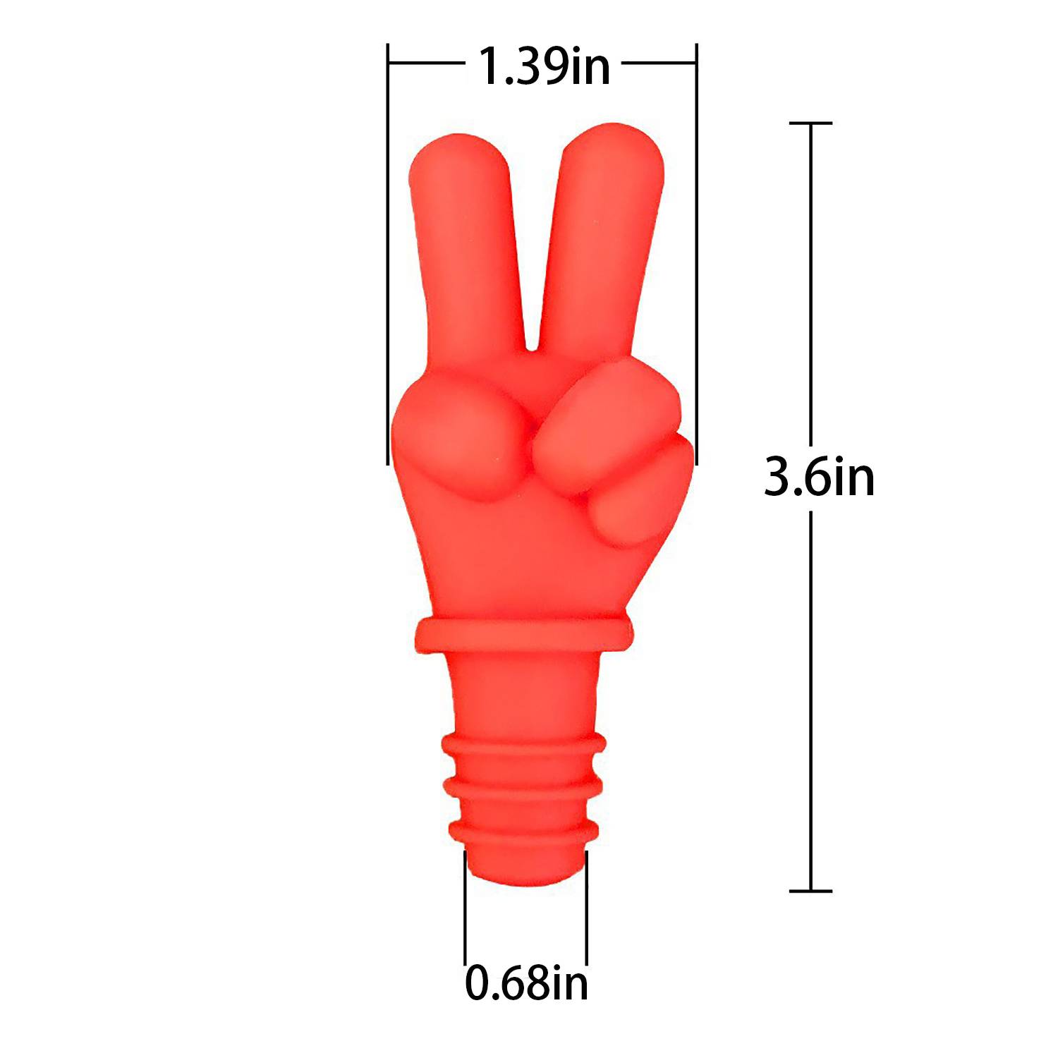 V Gesture Shaped Silicone Wine Bottle Stopper 7