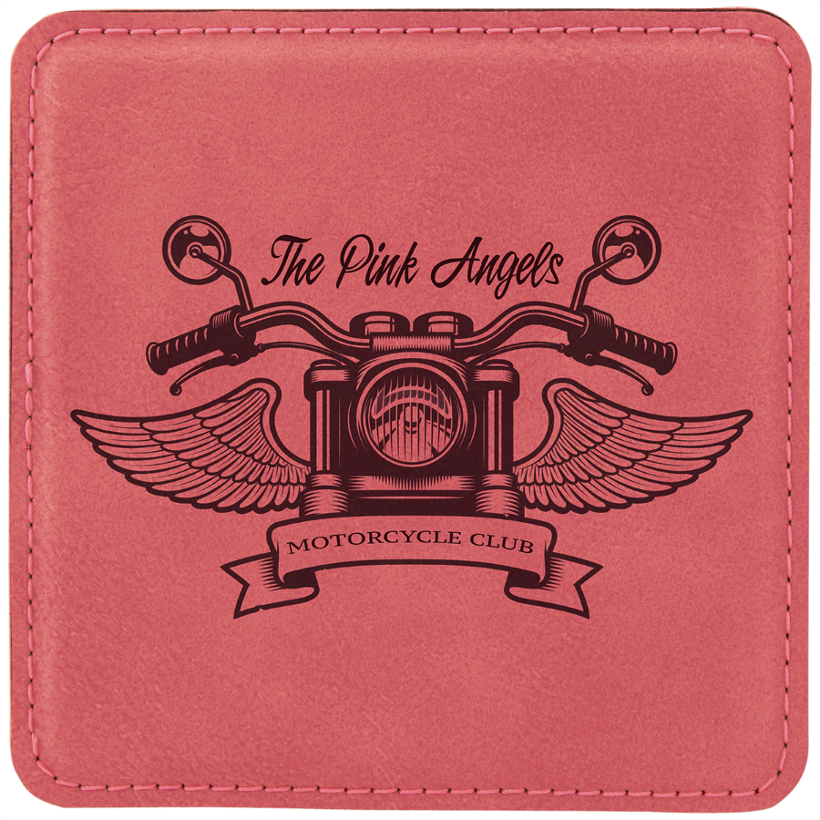 Leather Square Coaster, 4 x 4 x 5/32" 18