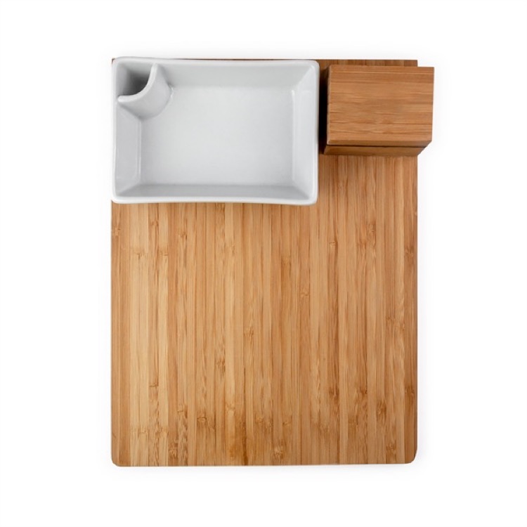 BistroTek Premium Bamboo Duo Appetizer & Cheese Set 2