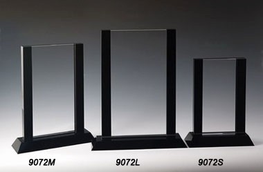 Vertical Black/Clear Crystal Award - Large 2