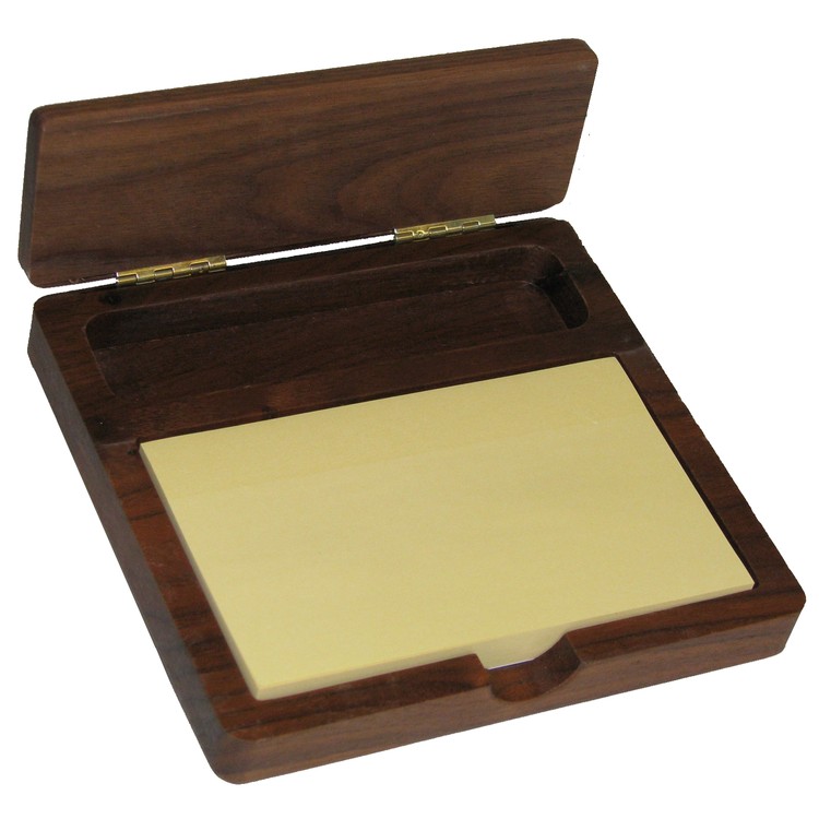 Wood Note Tray W/ Lid, 5.875" x 5.5" x 1" 13