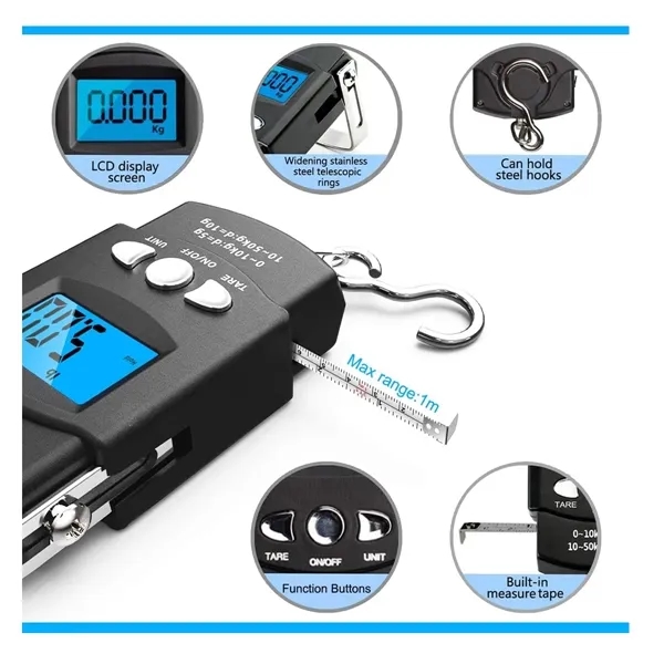 Hanging Scale 110lb with Measuring Tape 5