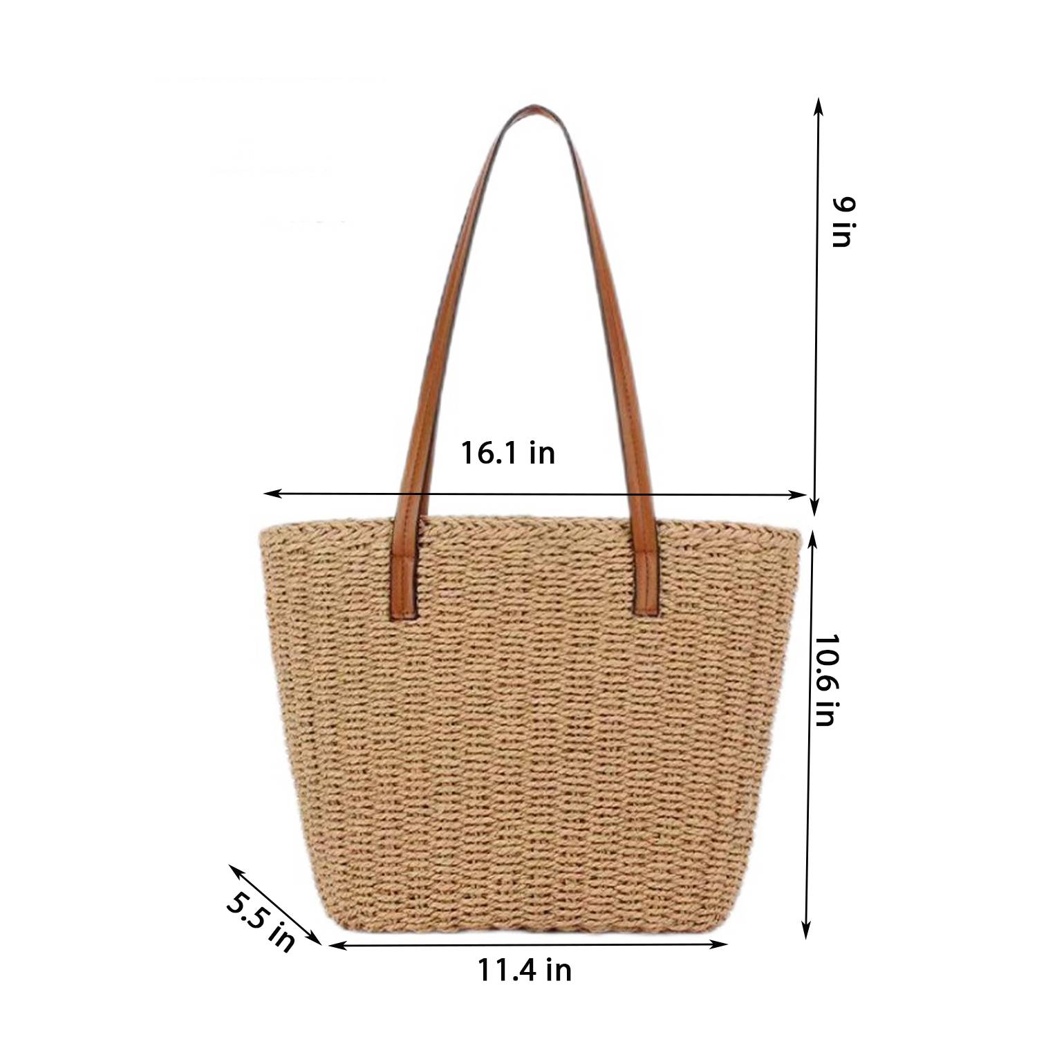 Fashion Handmade Woven Tote Bag for Summer Beach Travel, custom tote bag with logo imprint 5
