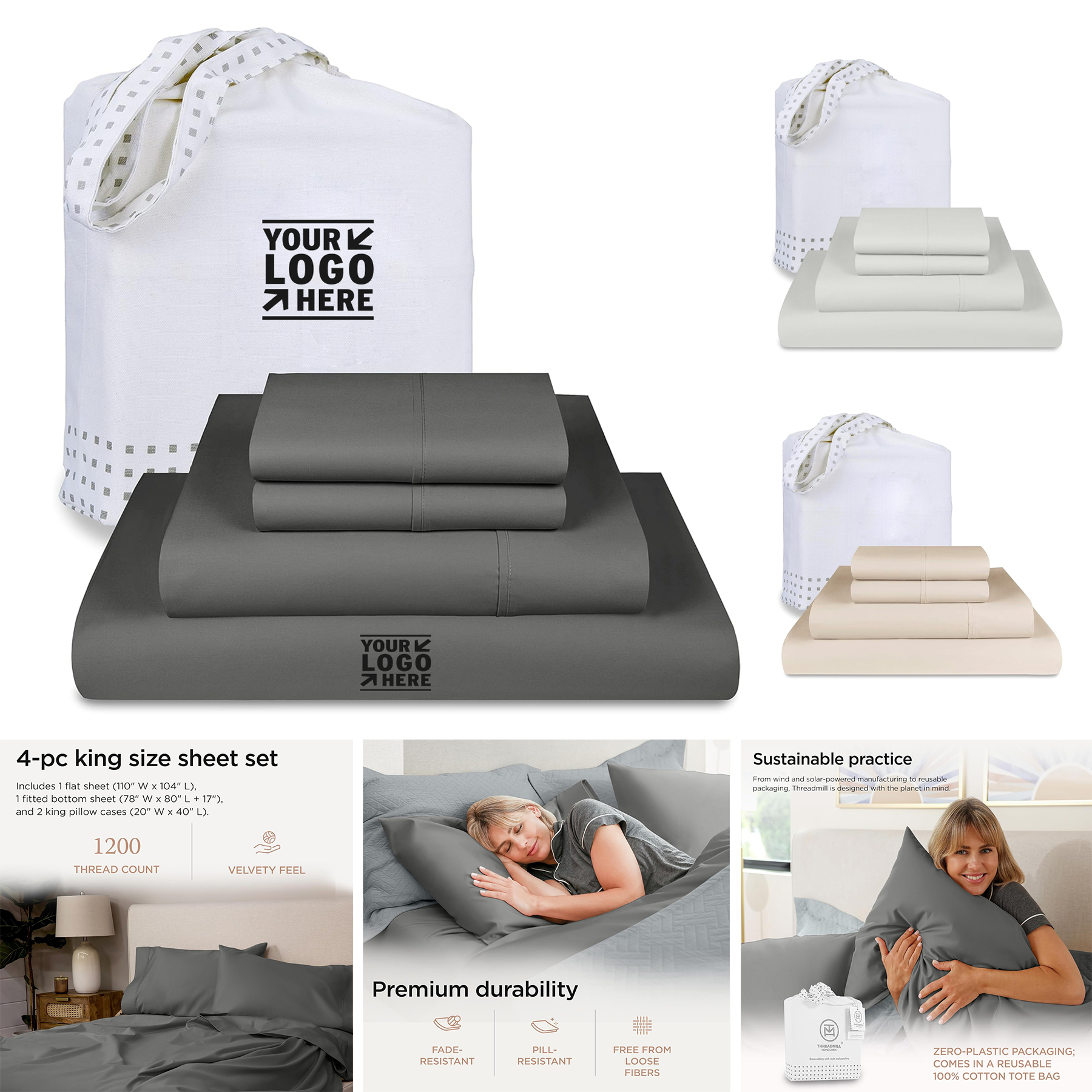 5-Star Hotel Quality King Size Bed 100% Supima Luxury 1200 Thread Count Cotton Sheet