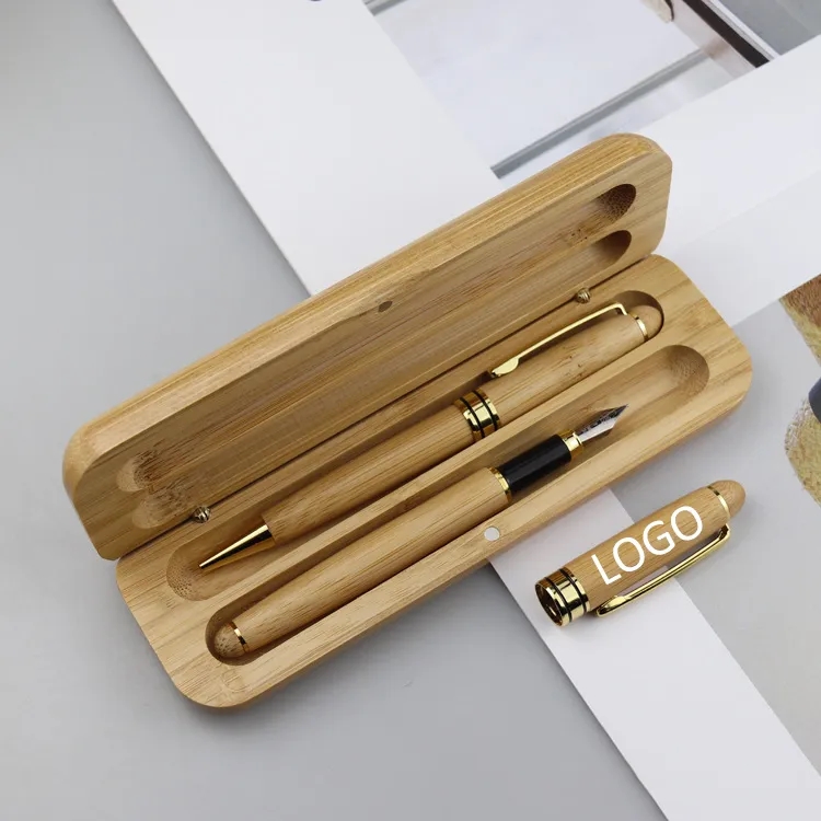 Bamboo Pen Gift Set with Wooden Case 6