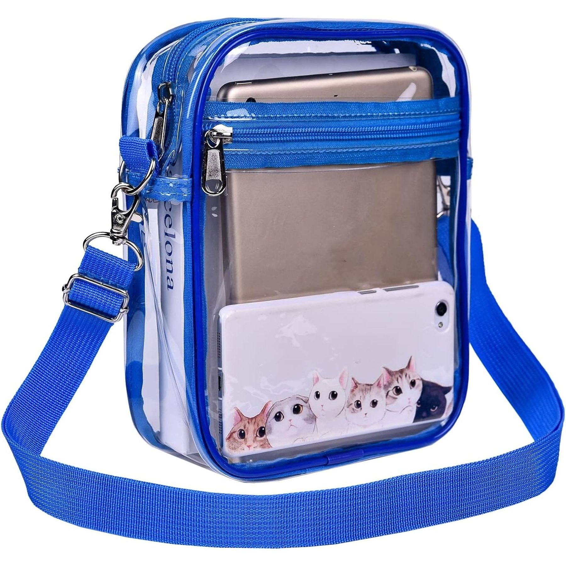 Big Size Stadium Approved Transparent Pvc Cross Body Bag 12