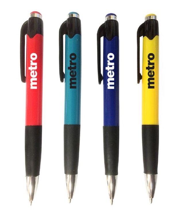 Color Barrel w/ Black Soft Grip Pen (3 Working Days)