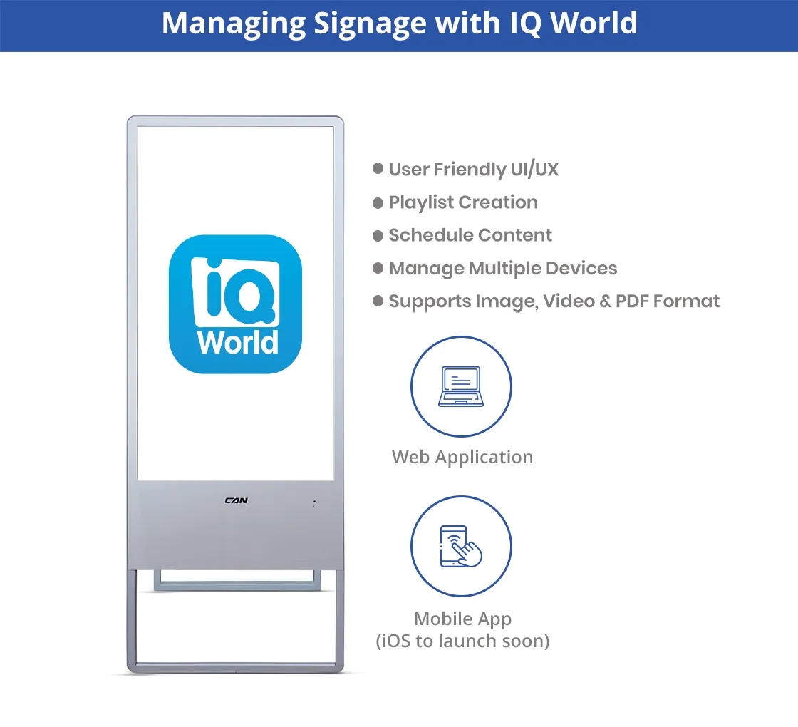 Portable LED Digital Display Signage with Floor Stand 32inch 8