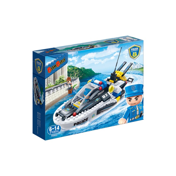 Police Boat Building Block Sets - 225 Pieces 2