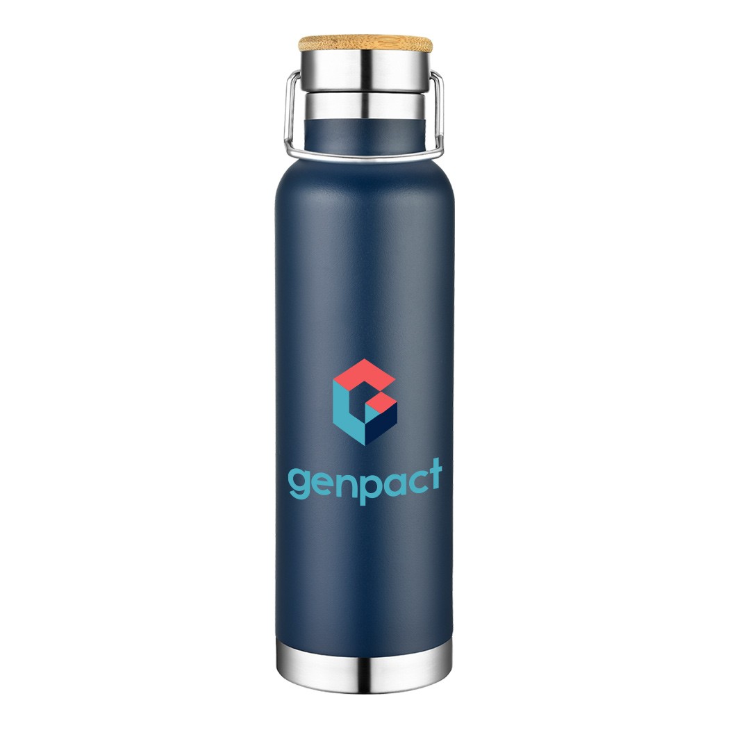 22 oz Stainless Steel Sport & Gym & Hiking Water Bottle With Wood Lid, custom water bottle with logo imprint 4