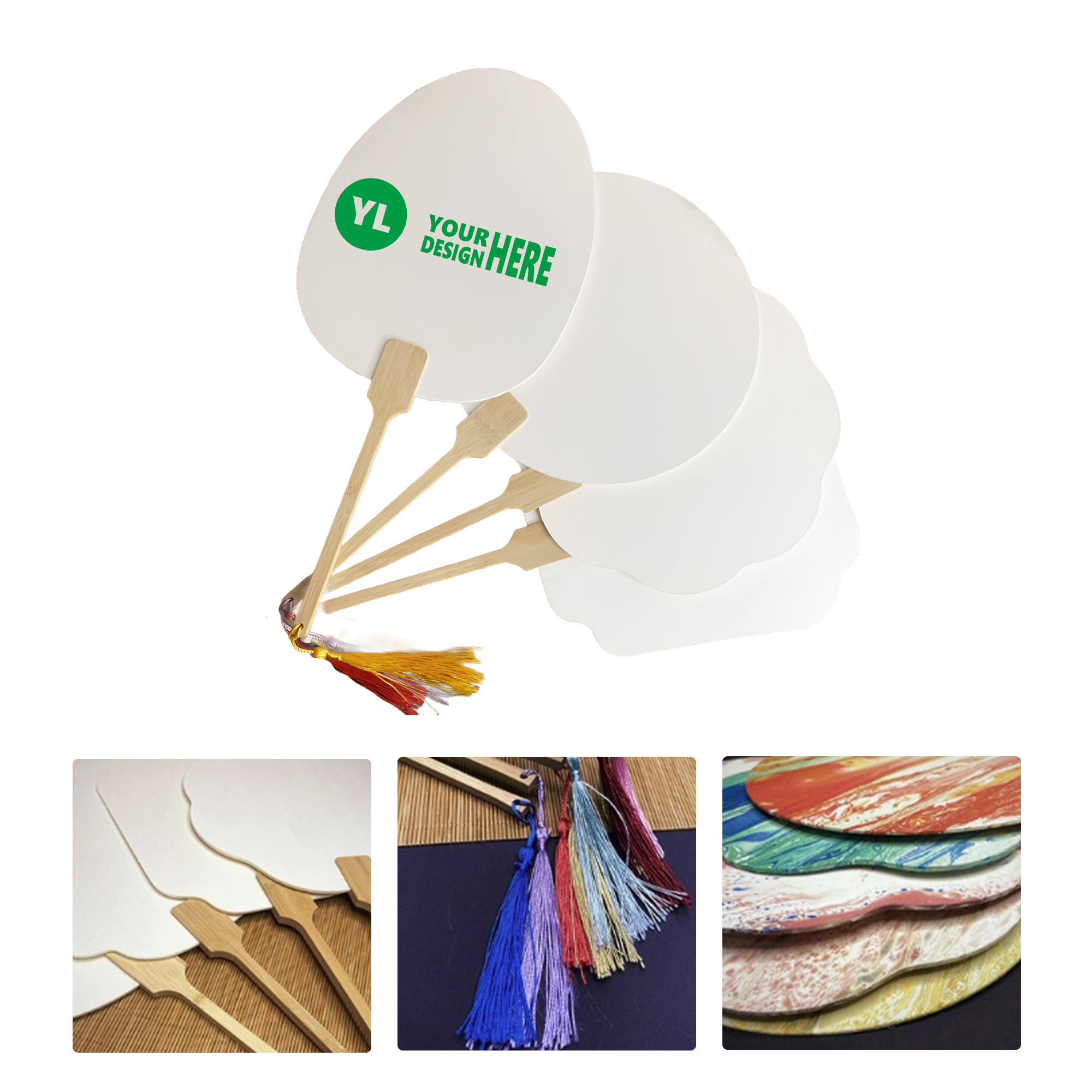 MOQ50 Custom DIY Blank Fan For Personalization 2