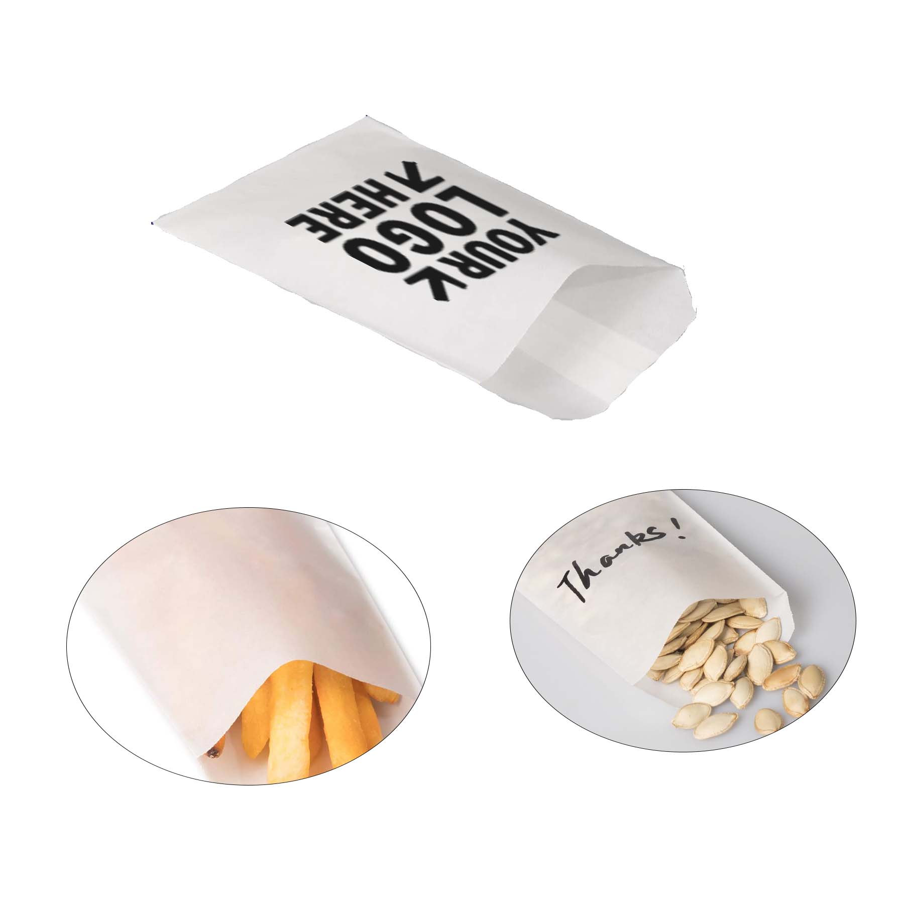  3.15 x 5.5 Inches, Glassine Waxed Paper Bags