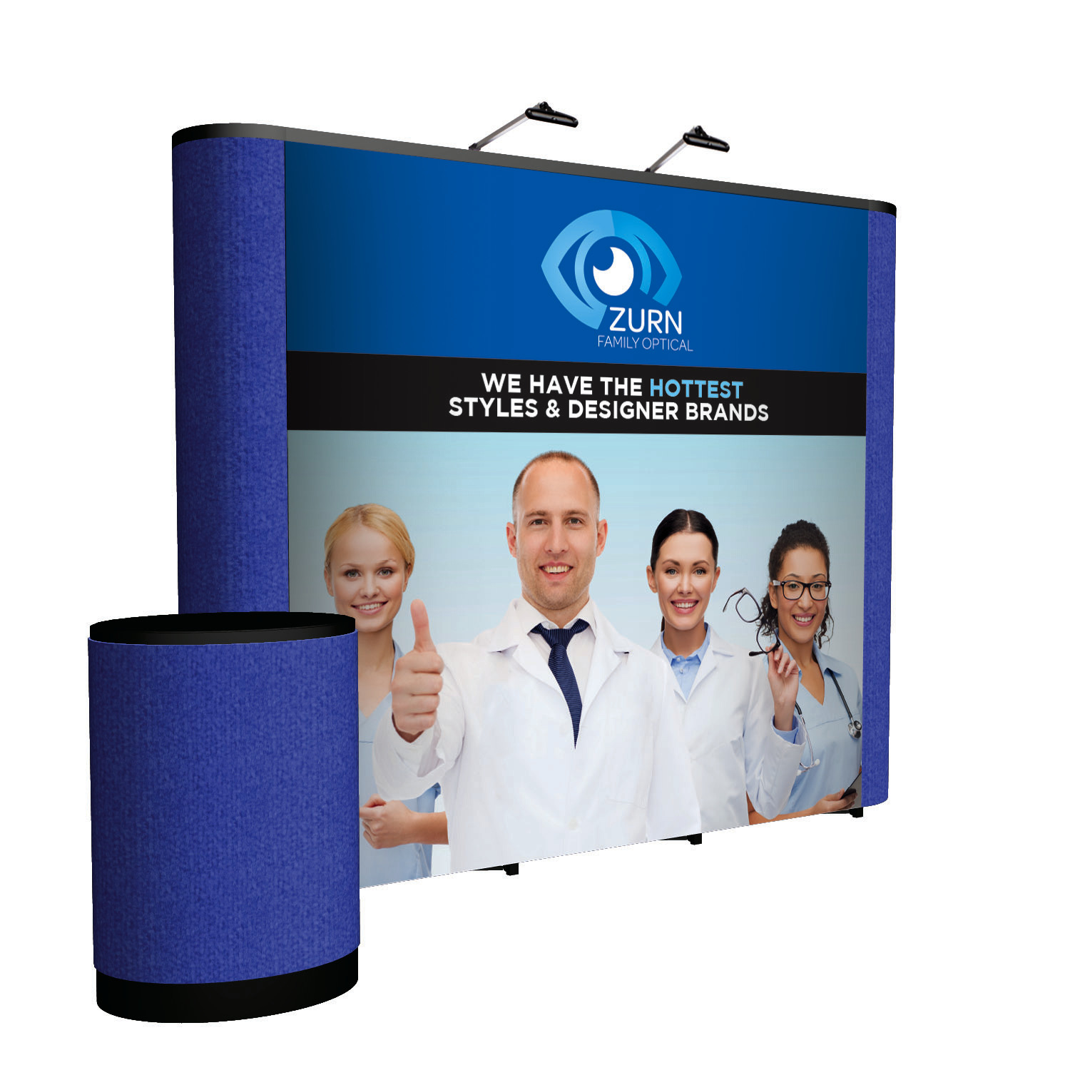 10' Straight ARISE Floor Display Kit (Mural with Fabric Ends) 7