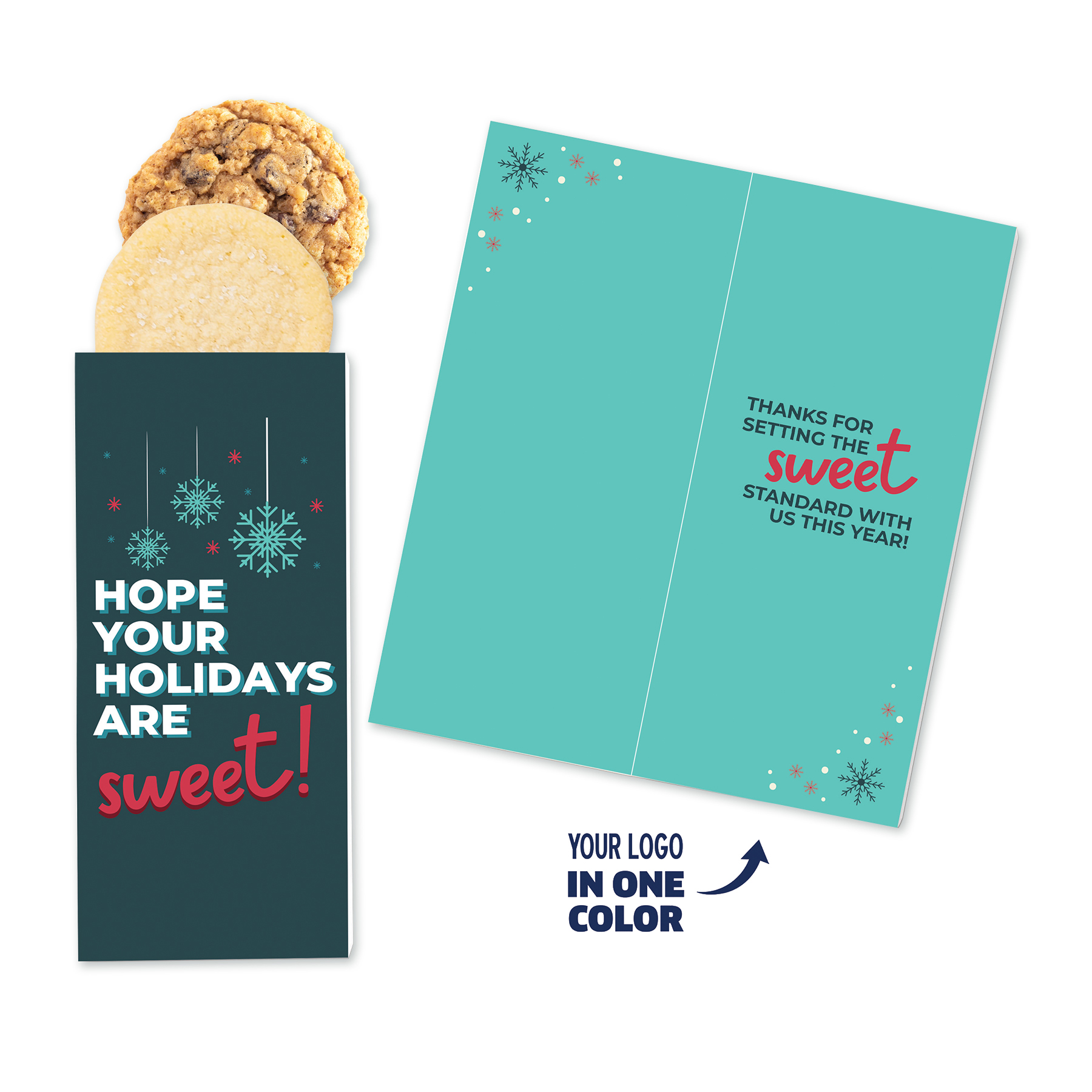 One Color Foil-Stamped Stock Holiday Sentiment Sweeter Cards with Homestyle Cookie Duo 2