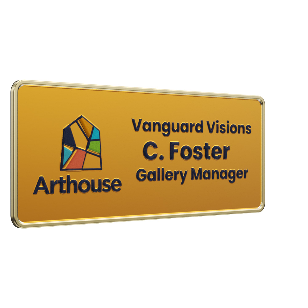 Texture Tone® Rectangle Metal Name Badge (3" x 1-1/4") 5