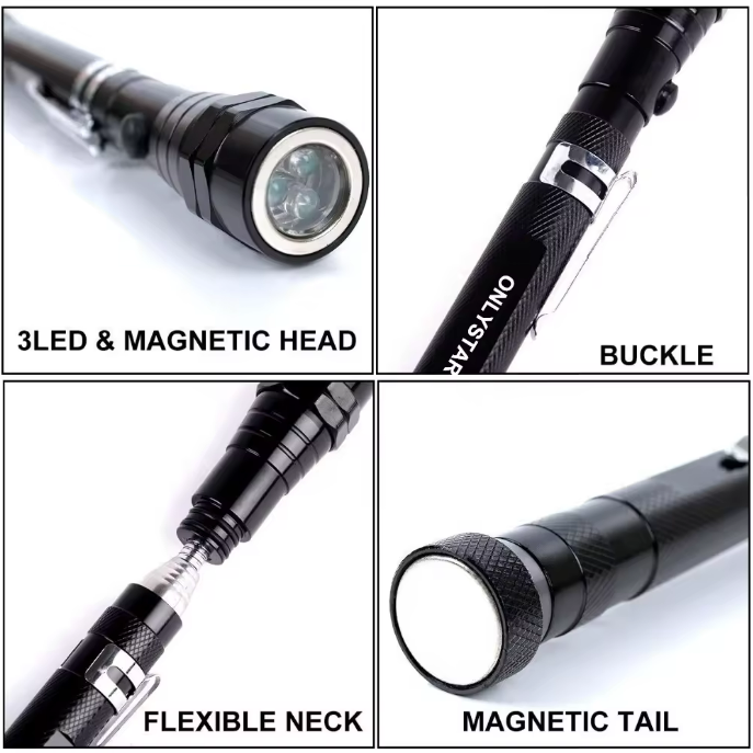 Magnetic Pickup Tool LED Flashlight with Extendable Neck 2