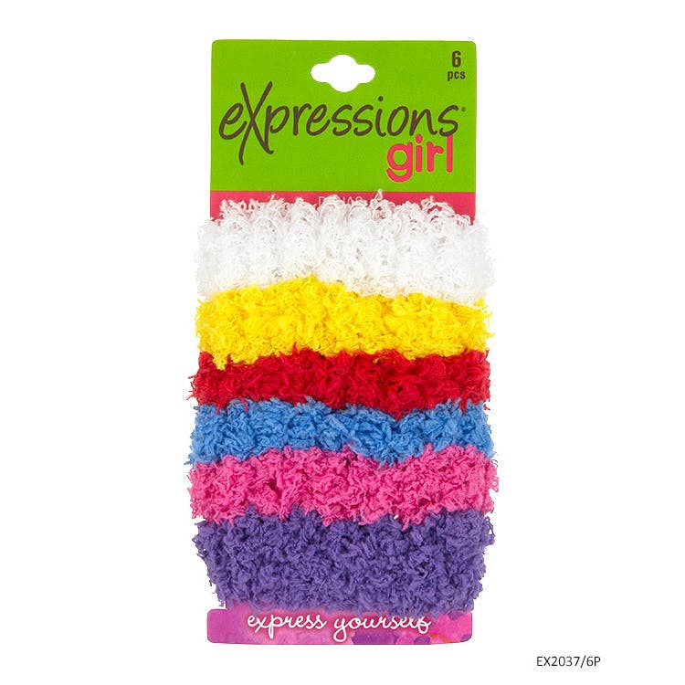 Hair Scrunchies - 6 Pack Assorted Bright Colors