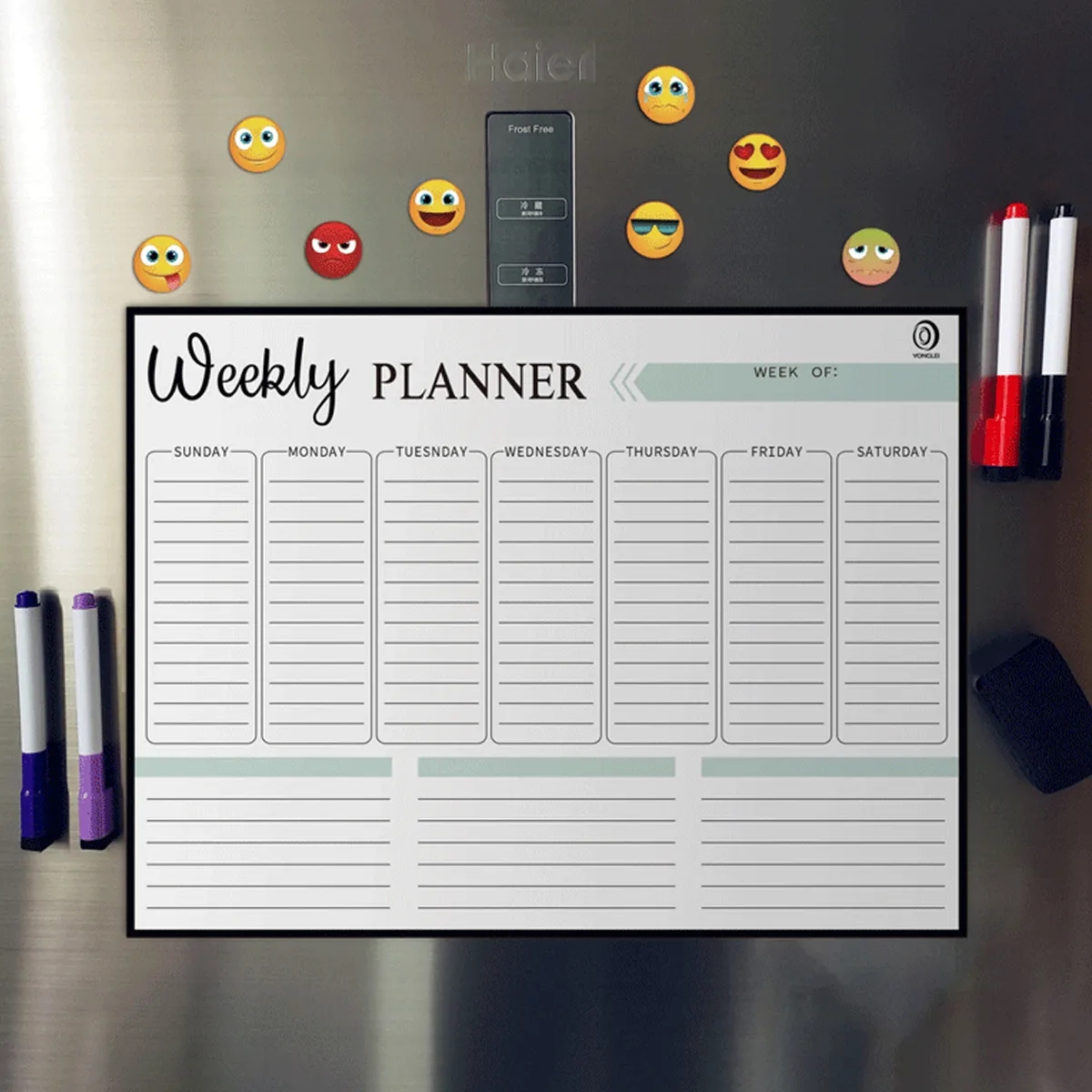 Magnetic Dry Erase Weekly Planner Set For Fridge 5