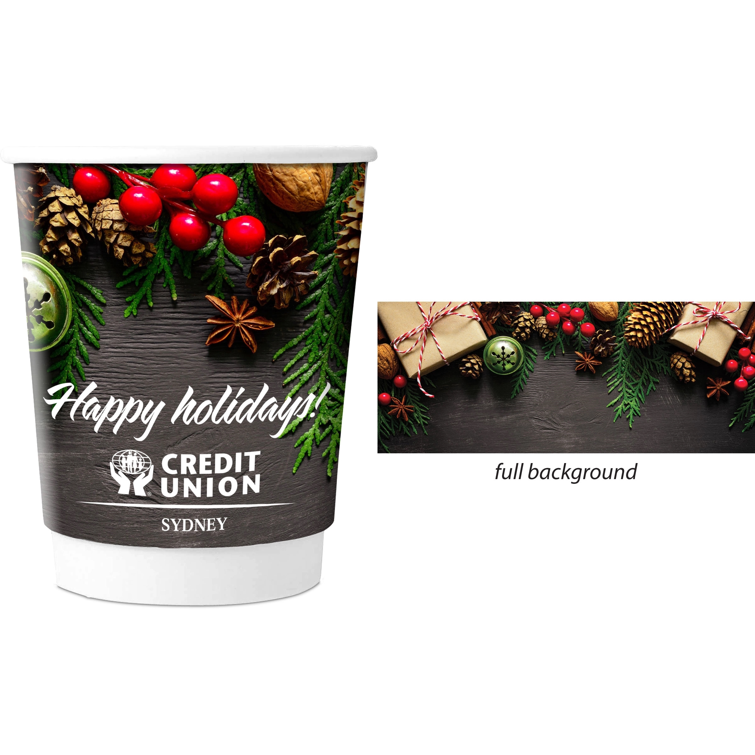 Holiday Themed 8 oz Double Wall Cup 7