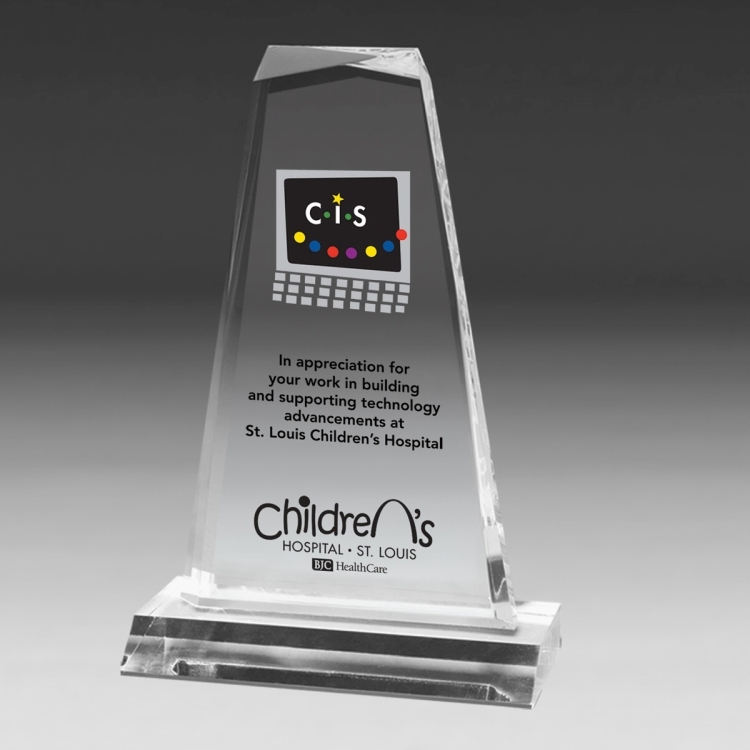 Multi-Faceted Acrylic Award - 8 3/4" - Screen Print 4