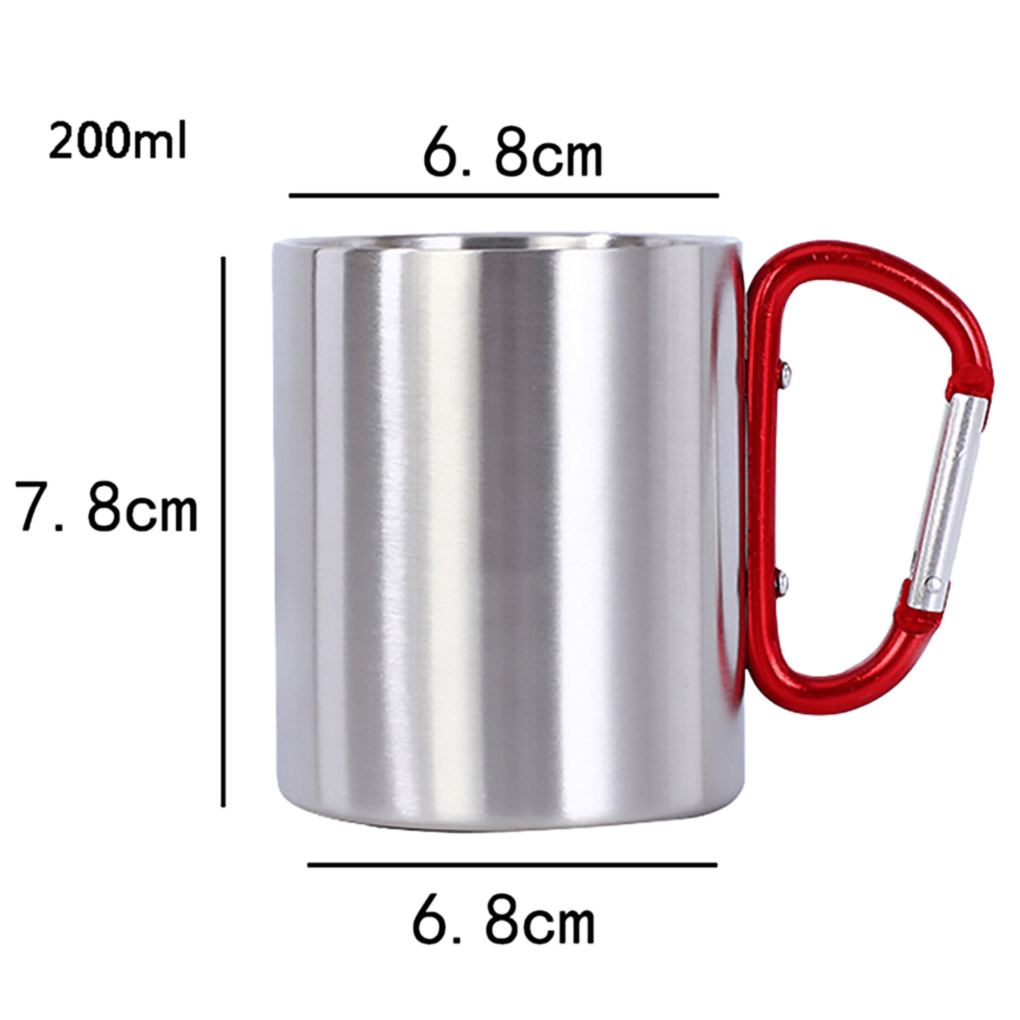 7 Oz. Stainless Steel Double Wall Insulaterd Mug w/Carabiner 5