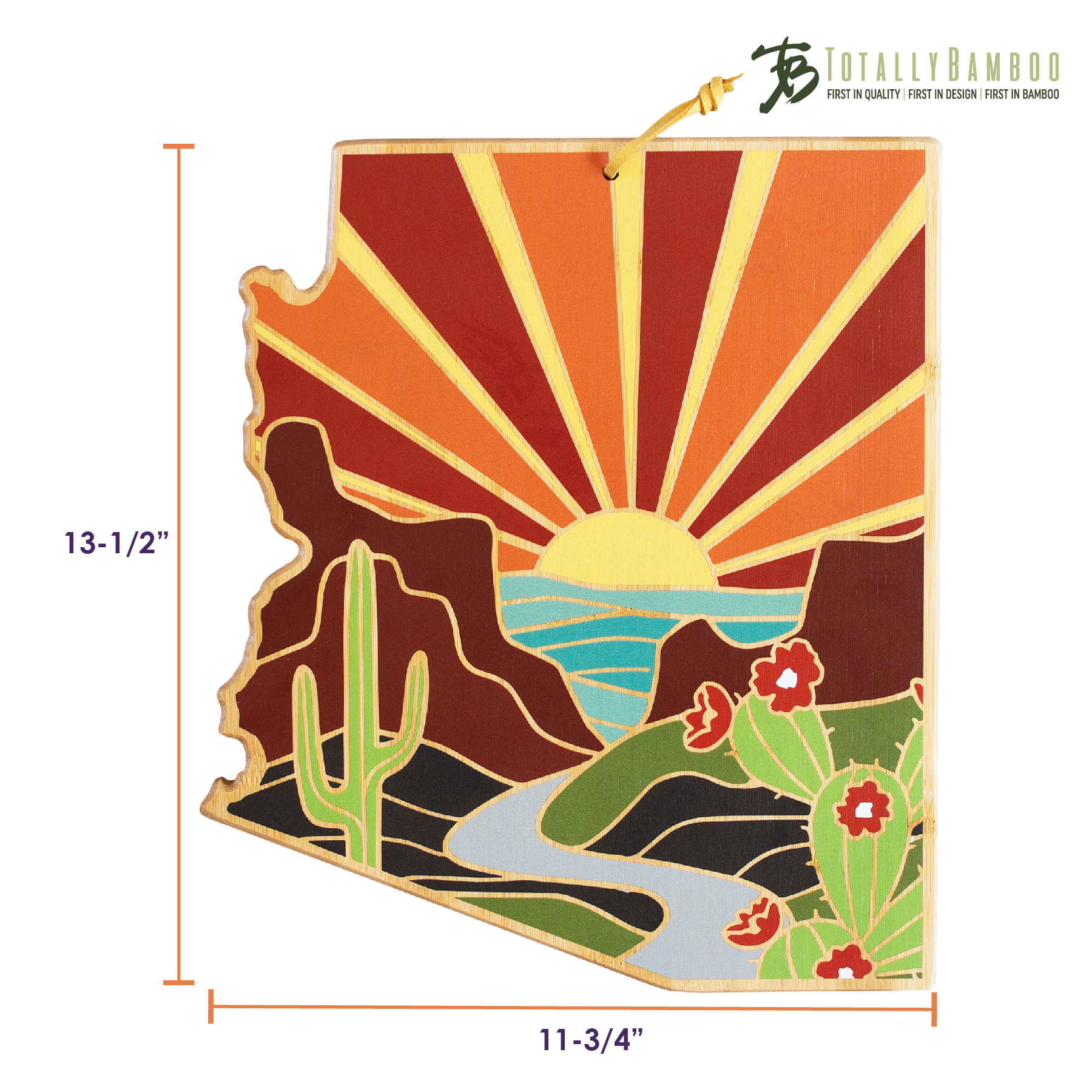 Arizona State Shaped Cutting and Serving Board with Artwork by Summer Stokes 7