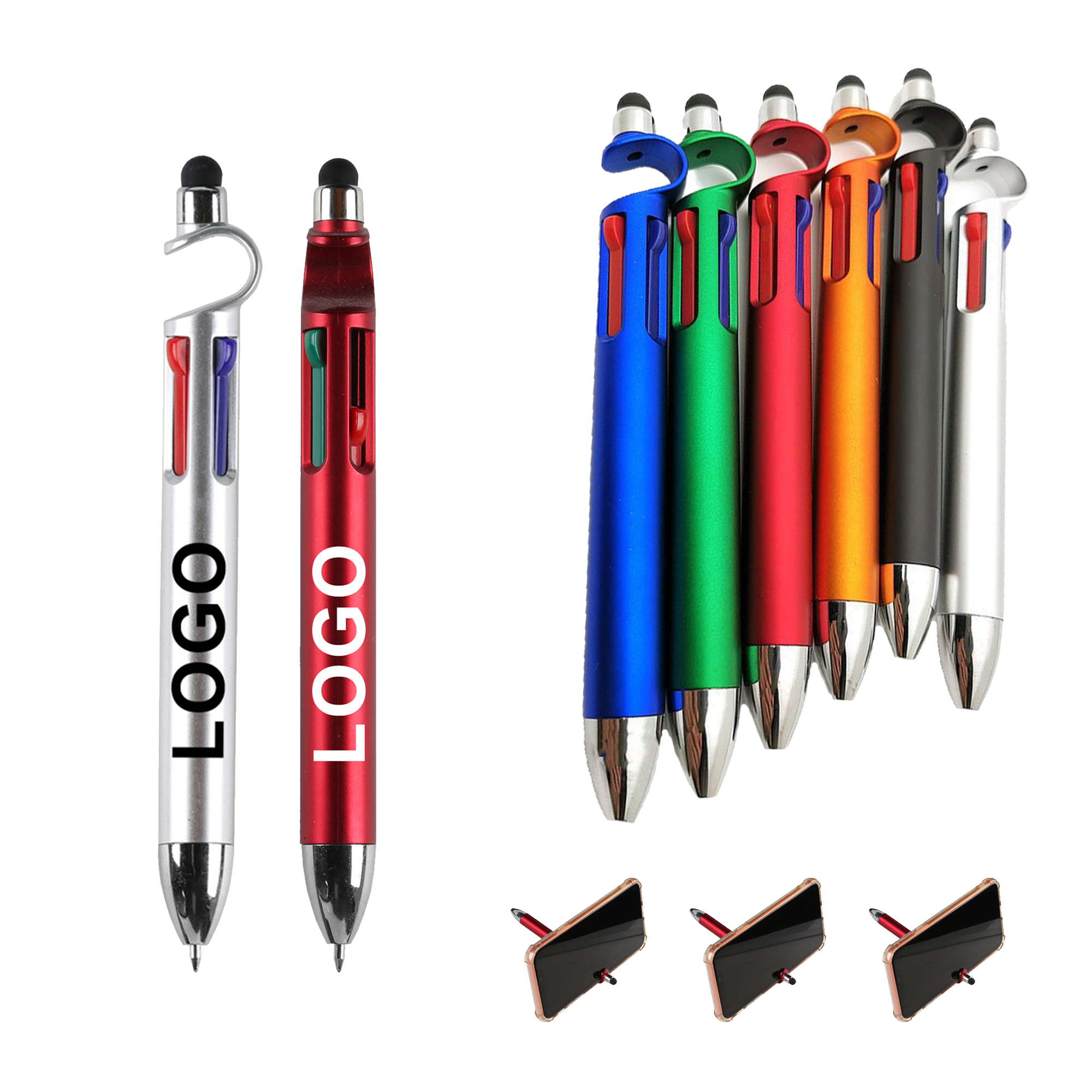 MOQ 20 PCS Multi-Function 4-In-1 Pen With Stylus 2