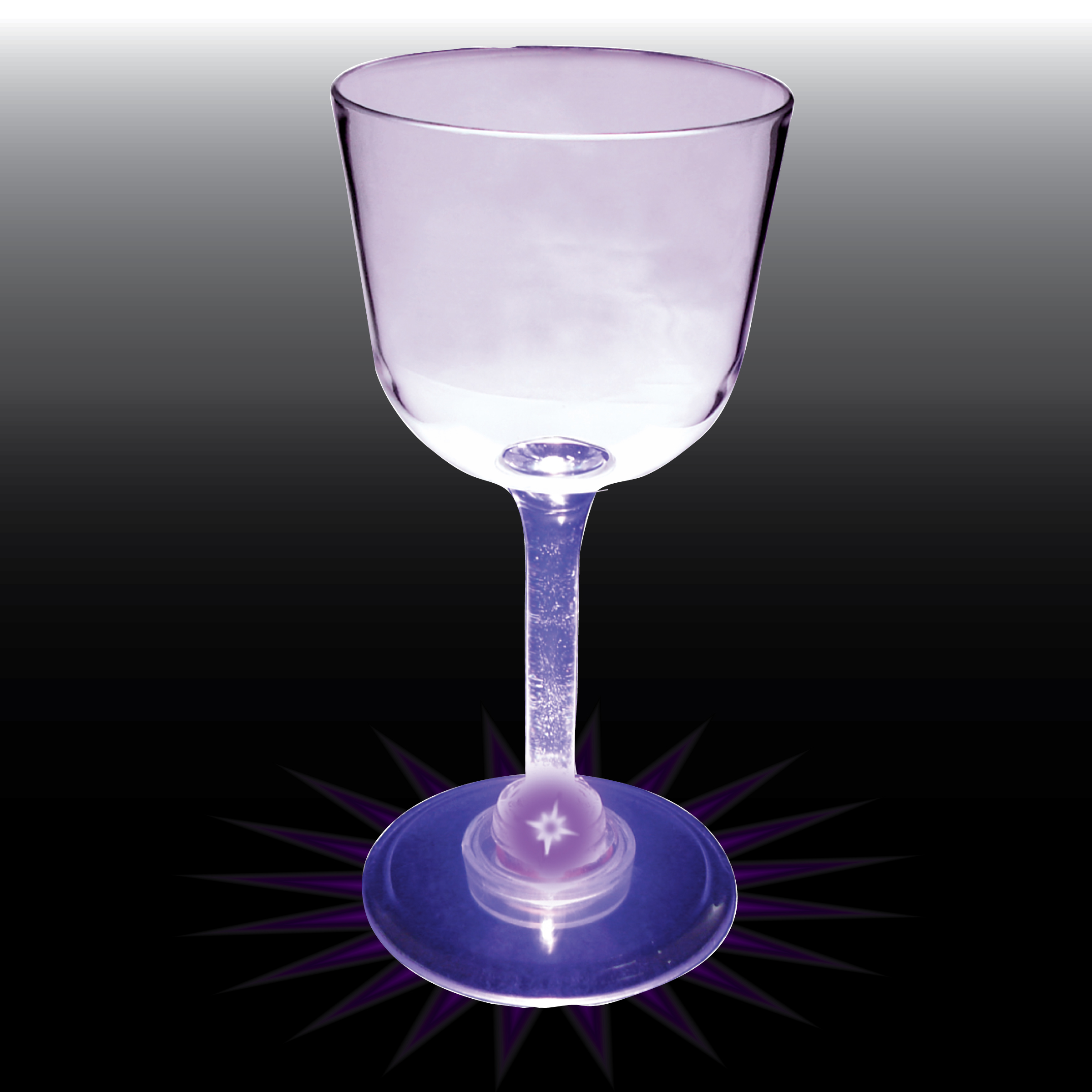7oz Light Up Standard Stem Plastic Wine Glass