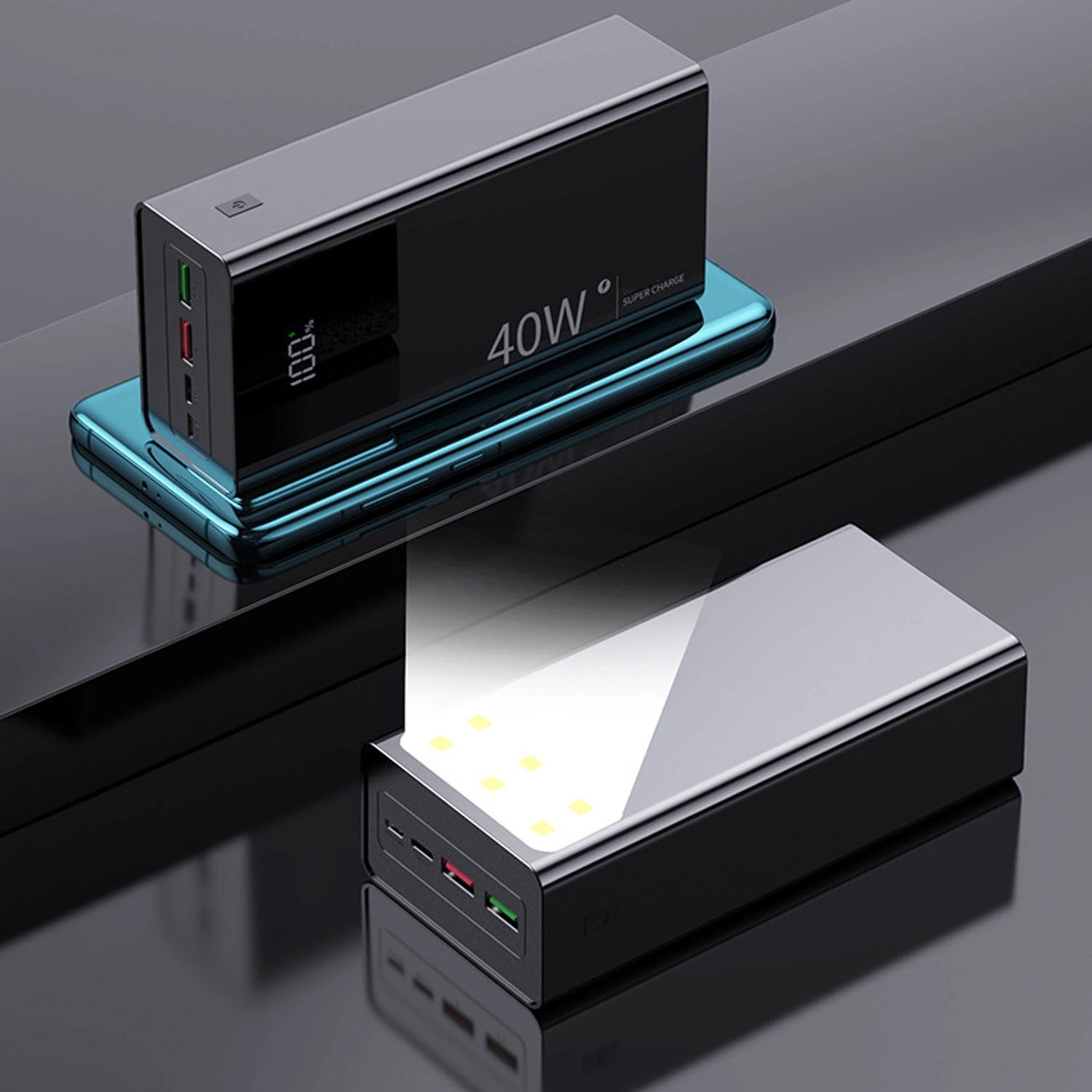 30000Mah Power Bank 40W Fast Charging With Smart Led Display 7