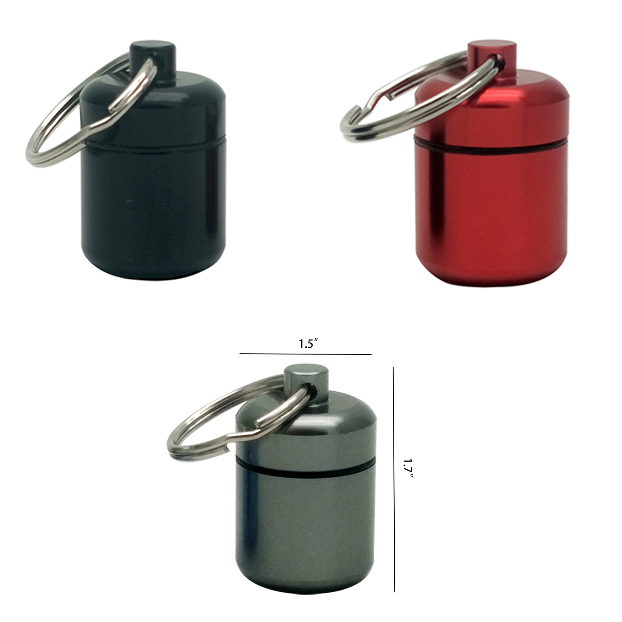 Aluminum Alloy Pill Earplug Storage With Key Ring 2