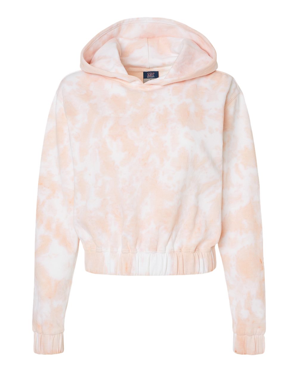 Women's Sueded Fleece Tie-Dyed Crop Hooded Sweatshirt - W23718 1