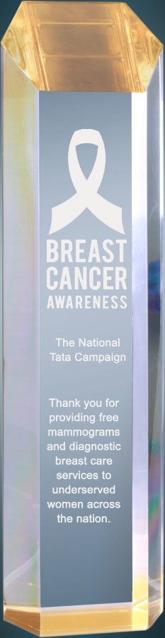 3" x 12" Gold Tower Acrylic Award