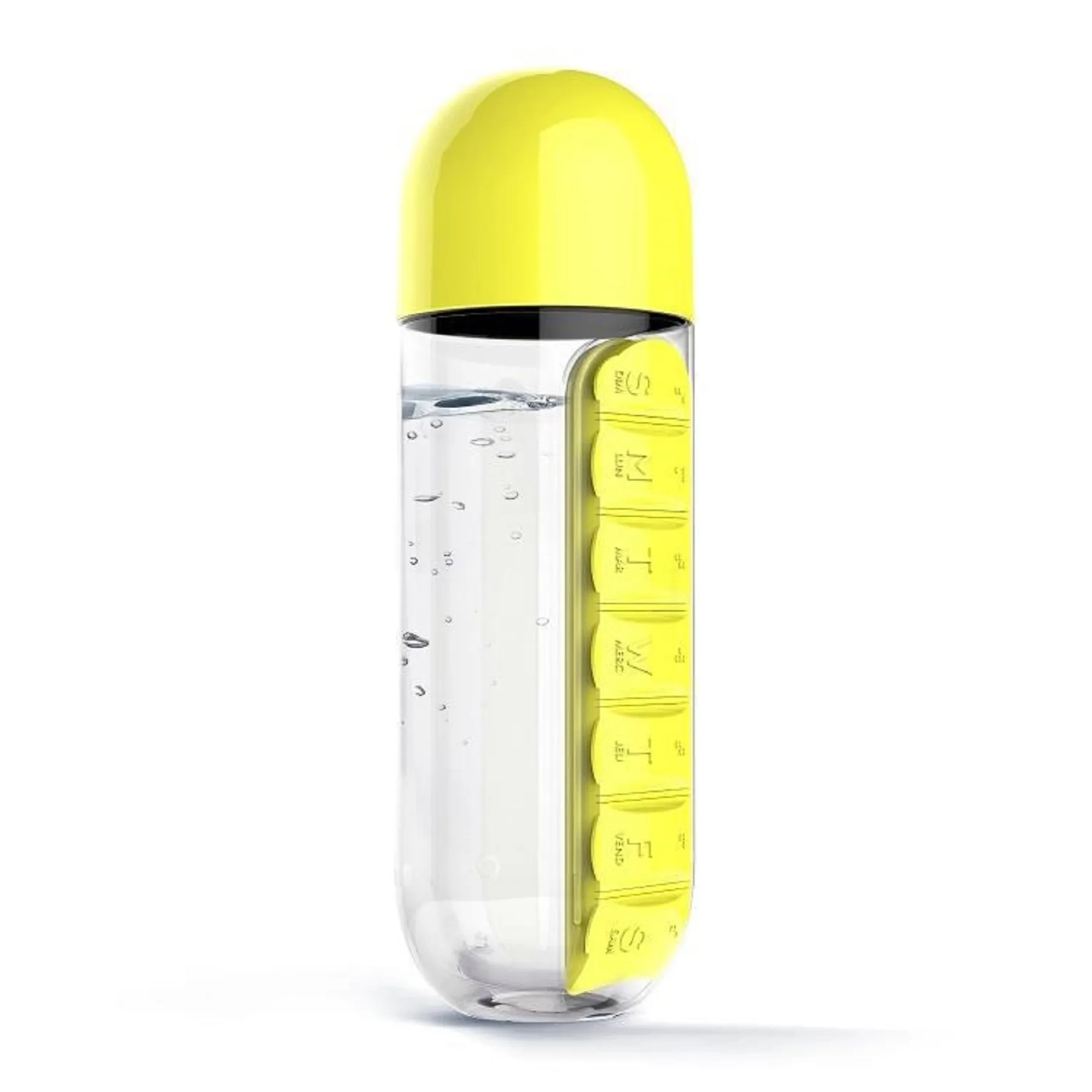 20 OZ Water Bottle with 7 Compartments Pill Box 5