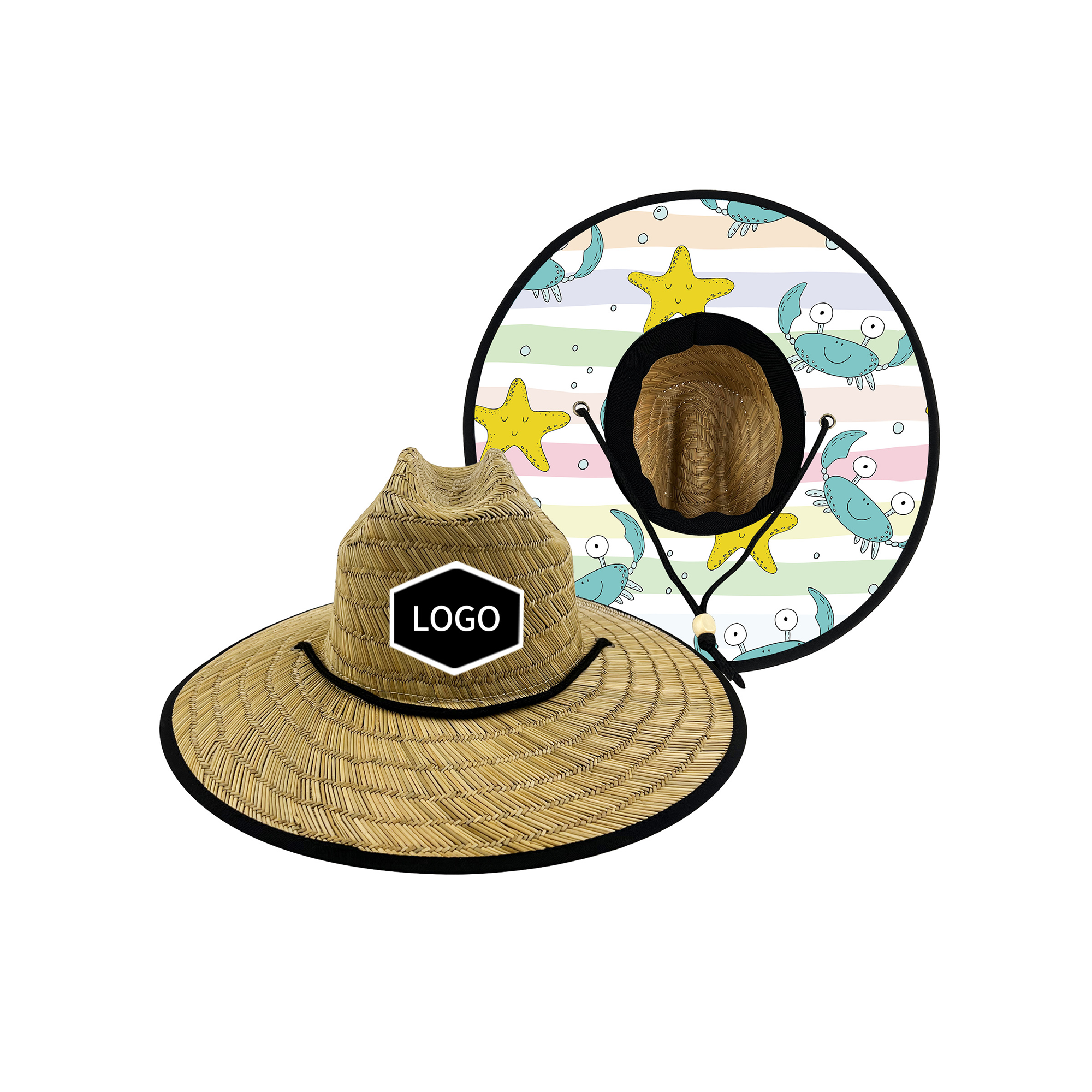 Lifeguard Sun Style Woven Grass Wide Brim 22" 7