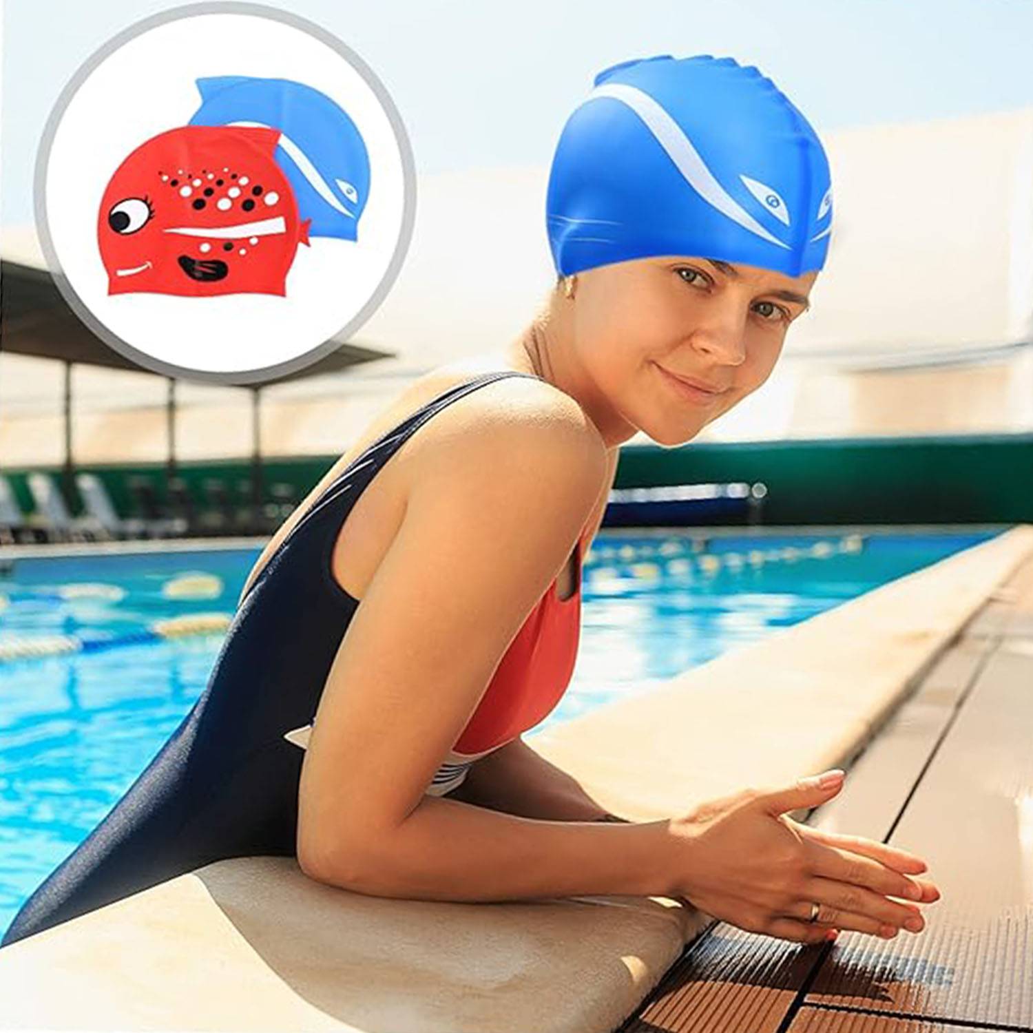 Fish Swim Caps For Children 2