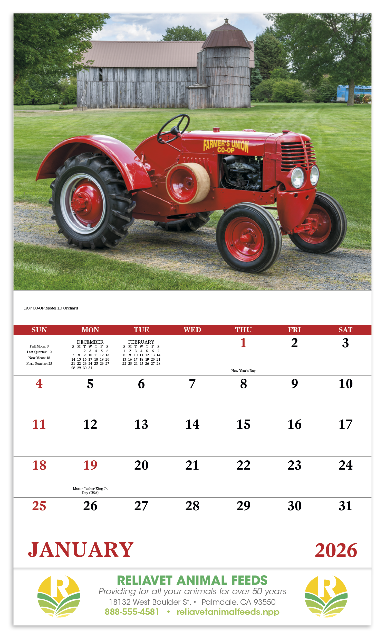 Good Value™ Classic Tractor - Stapled Calendar 57