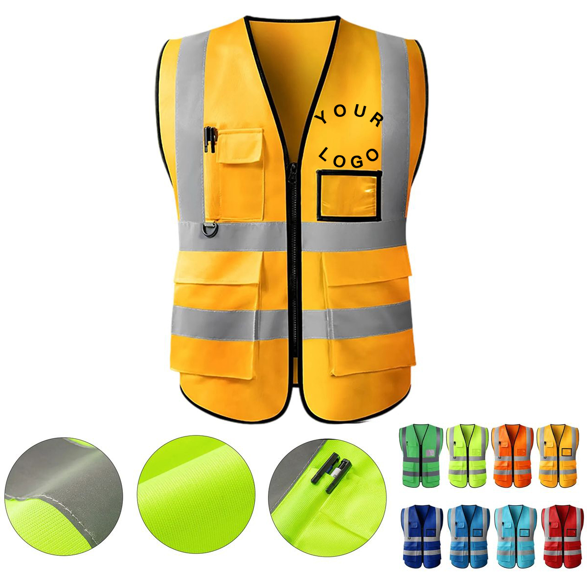 Reflective Polyester Safety Vest For Outdoor Use 9