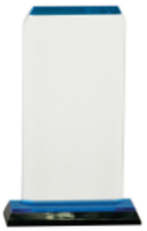 3.5" x 7.5" Blue Clipped Corner Impress Award