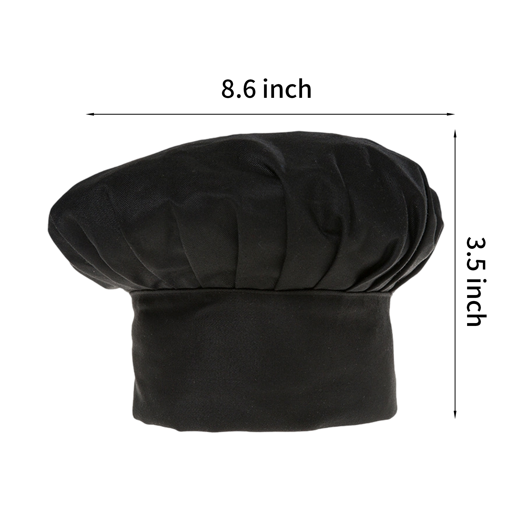 Polyester Adjustable Chef Hat With Hook Loop Closure 8.6" x 3.5" 7