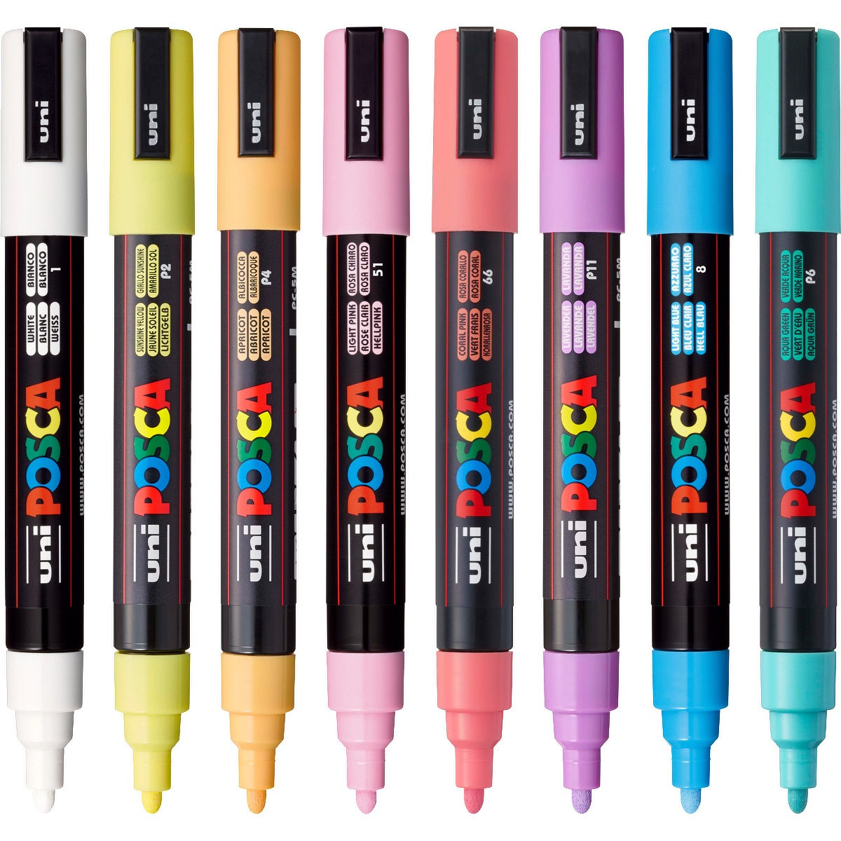 POSCA 8 Piece Soft Marker Set with Bag - Medium 21
