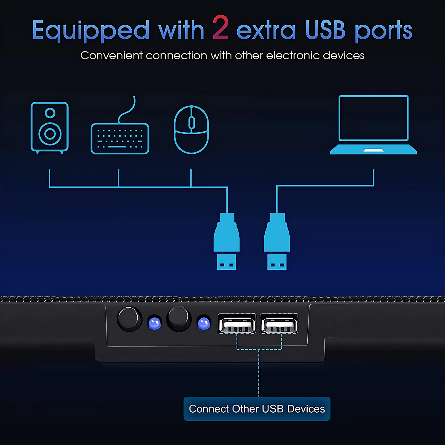 Adjustable Laptop Cooling Pad with 5 Silent Fans 5